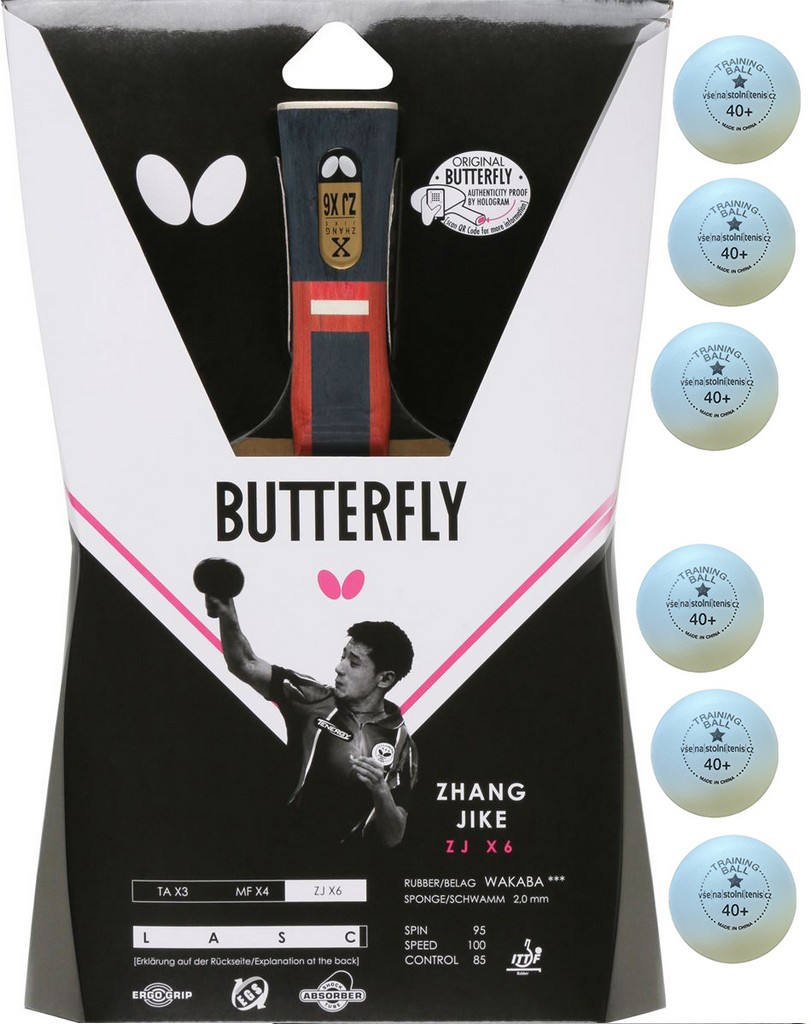 BUTTERFLY - Zhang Jike ZJX6 + balls 6 pcs
